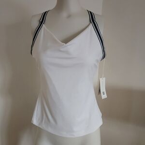 Brand New With Tags Tory Burch White Tank Top with Navy Straps